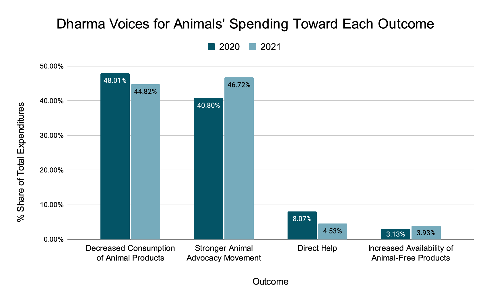 dv4a Spending Toward Each Outcome 2021