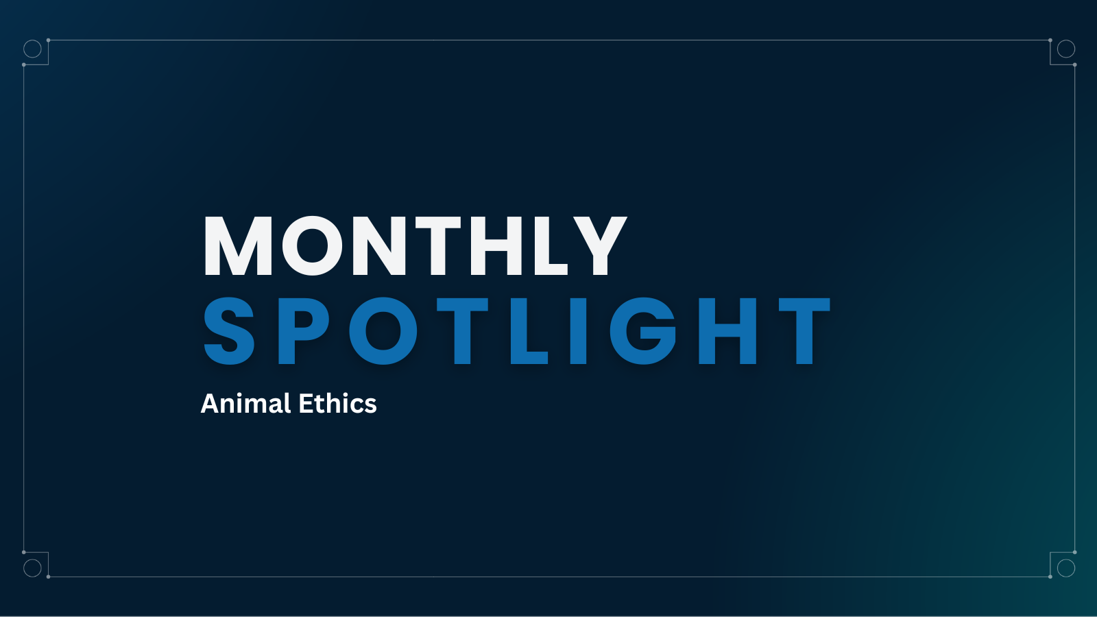 Monthly Spotlight - Animal Ethics
